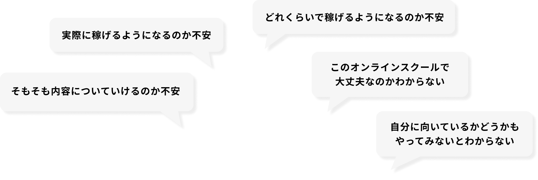 オンラインスクールに対するさまざまな不安の声
